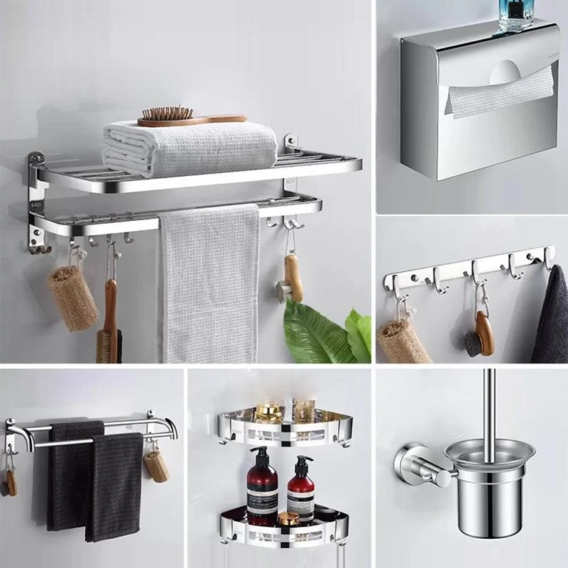 Modern Stainless Steel Bathroom Set Paper Holder Bath Shelf Bathroom Hardware -Bathlova