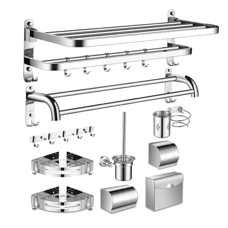 Modern Stainless Steel Bathroom Set Paper Holder Bath Shelf Bathroom Hardware -Bathlova