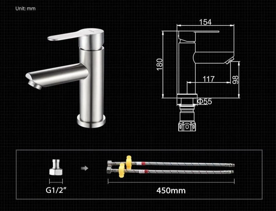 Modern Stainless Steel Bathroom Tap -Bathlova