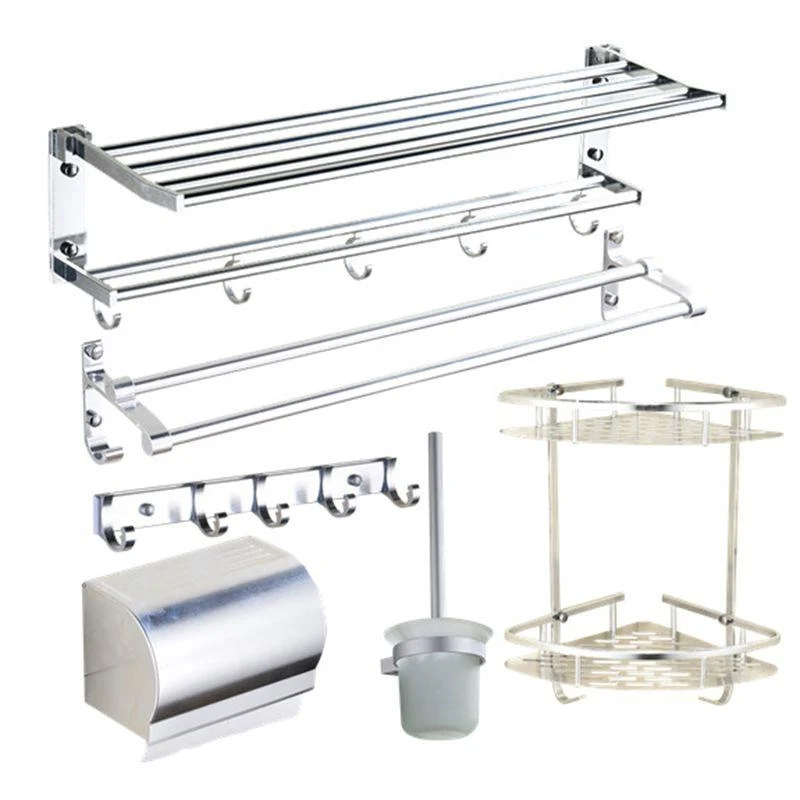 Modern Stainless Steel Paper Holder Bath Shelf Bathroom Accessory Kit -Bathlova