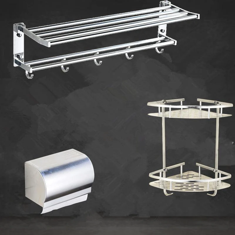 Modern Stainless Steel Paper Holder Bath Shelf Bathroom Accessory Kit -Bathlova