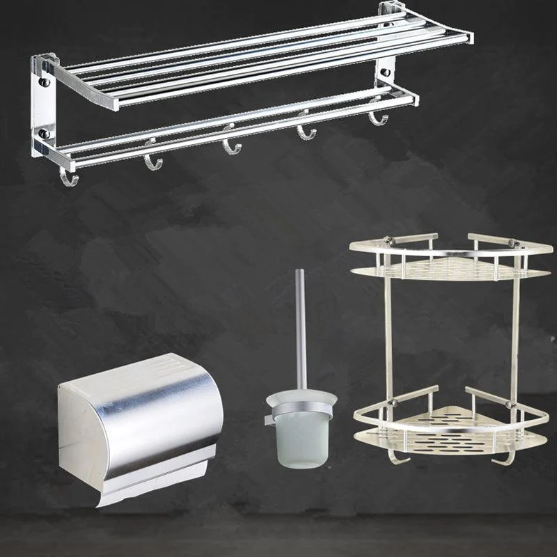 Modern Stainless Steel Paper Holder Bath Shelf Bathroom Accessory Kit -Bathlova