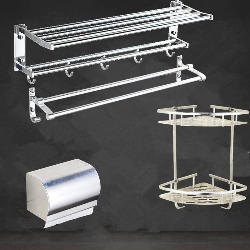 Modern Stainless Steel Paper Holder Bath Shelf Bathroom Accessory Kit -Bathlova