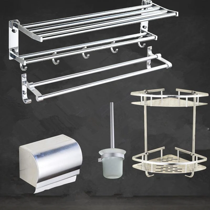 Modern Stainless Steel Paper Holder Bath Shelf Bathroom Accessory Kit -Bathlova