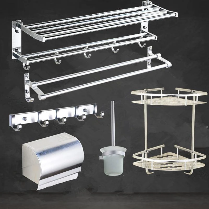 Modern Stainless Steel Paper Holder Bath Shelf Bathroom Accessory Kit -Bathlova