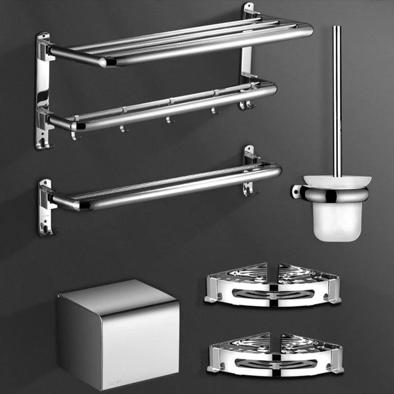 Modern Stainless Steel Towel Bar Bath Shelf Bathroom Accessory Set -Bathlova