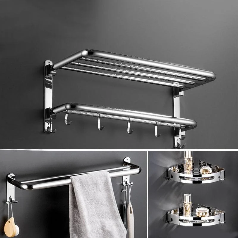 Modern Stainless Steel Towel Bar Bath Shelf Bathroom Accessory Set -Bathlova