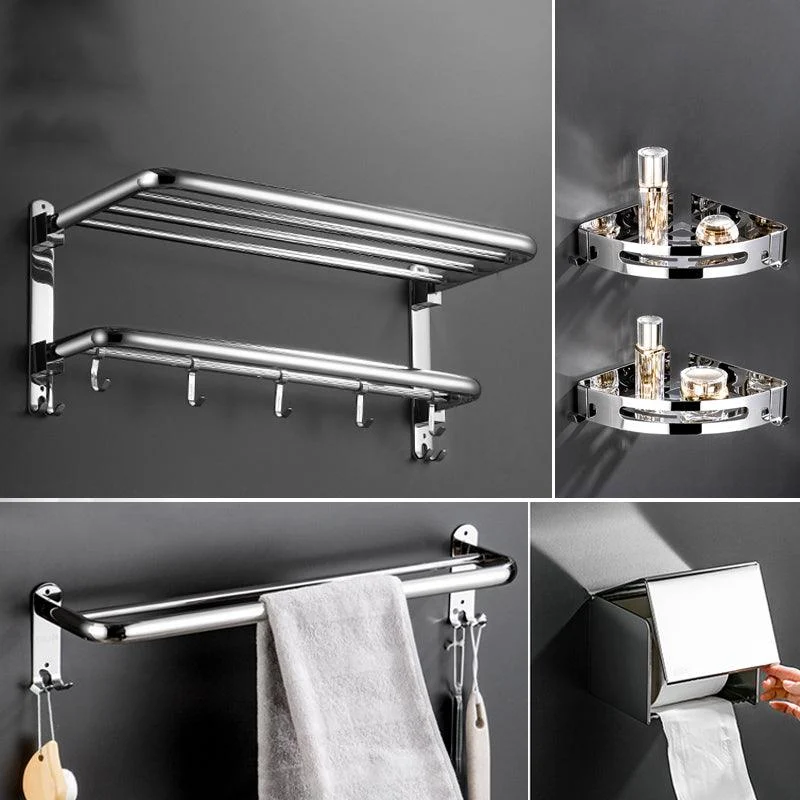 Modern Stainless Steel Towel Bar Bath Shelf Bathroom Accessory Set -Bathlova