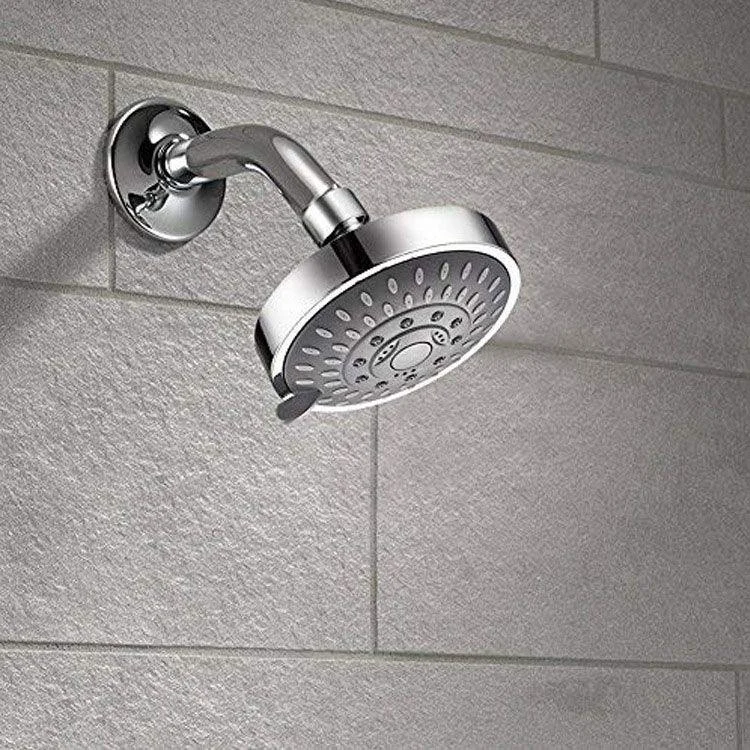 Modern Standard 5 Setting Shower Head Round Metal Adjustable Spray Pattern Showerhead -Bathlova