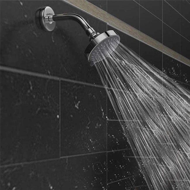 Modern Standard 5 Setting Shower Head Round Metal Adjustable Spray Pattern Showerhead -Bathlova