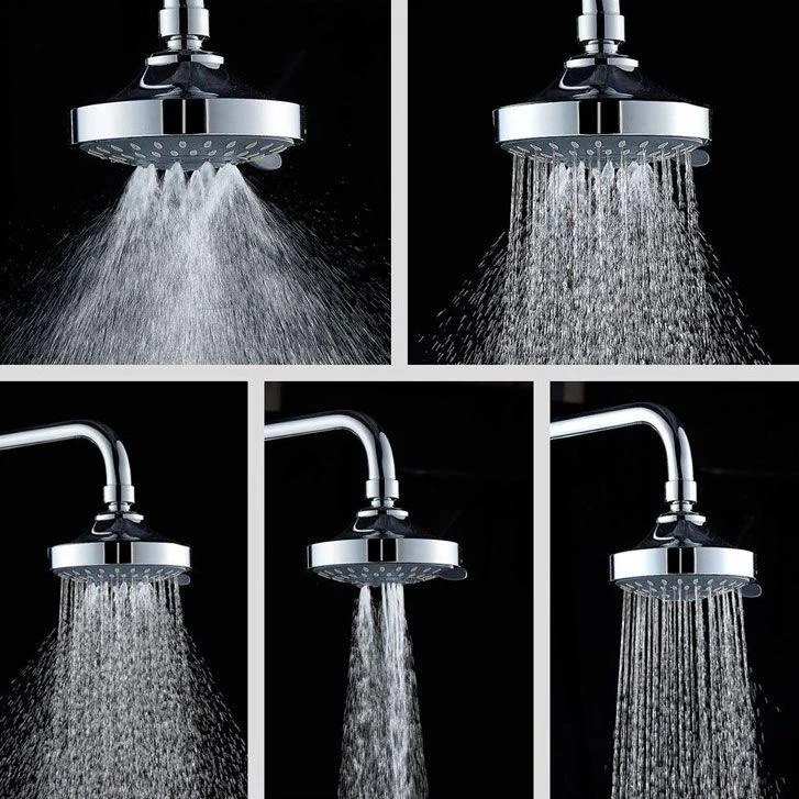 Modern Standard 5 Setting Shower Head Round Metal Adjustable Spray Pattern Showerhead -Bathlova