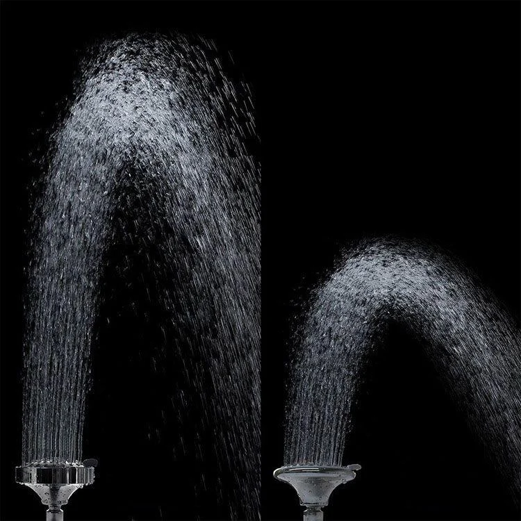 Modern Standard 5 Setting Shower Head Round Metal Adjustable Spray Pattern Showerhead -Bathlova