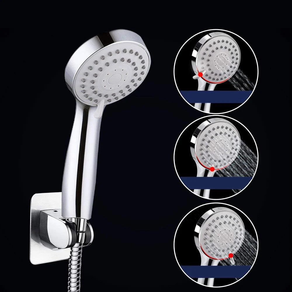 Modern Standard Double Shower Set Round Metal Adjustable Spray Pattern Showerhead -Bathlova