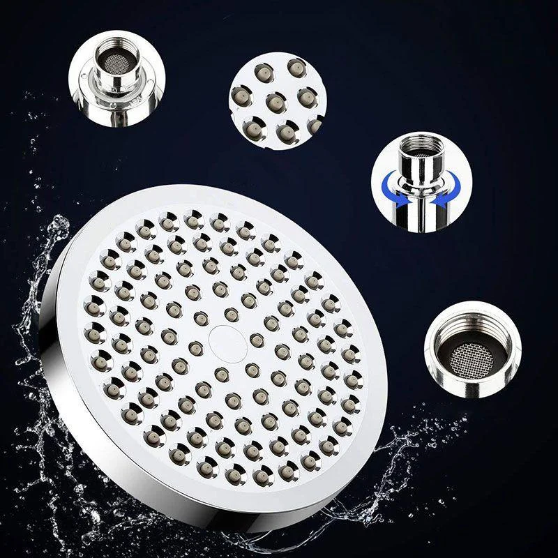 Modern Standard Double Shower Set Round Metal Adjustable Spray Pattern Showerhead -Bathlova