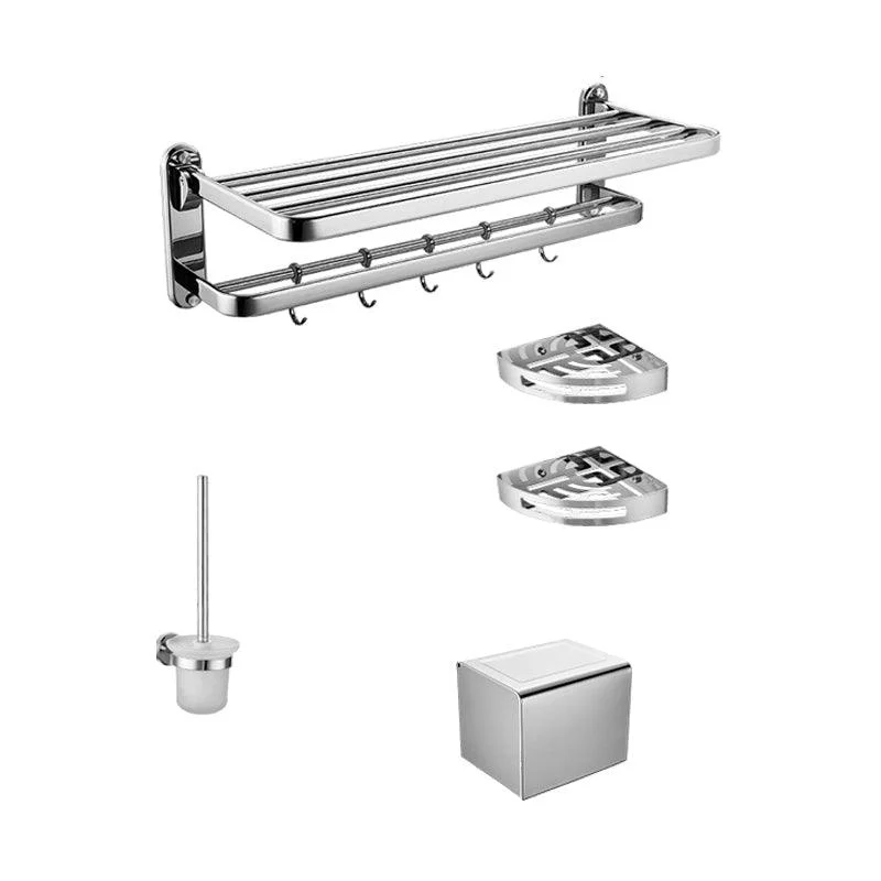 Modern Steel Bath Hardware Set Sliver Bathroom Accessory Kit -Bathlova