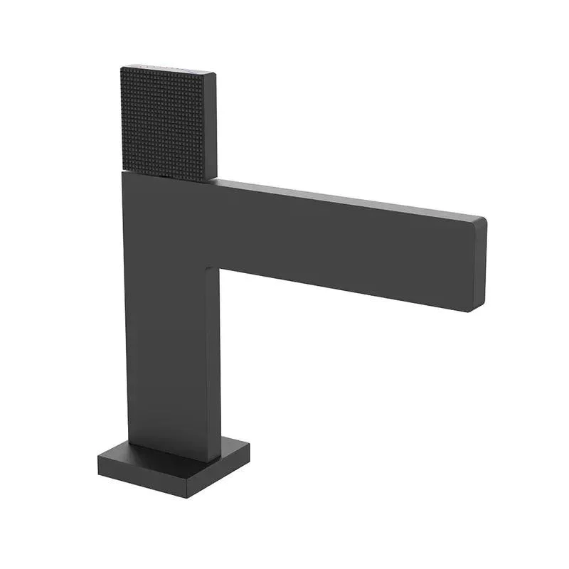 Modern Straight Flat Bathroom Sink Tap with Single Hole -Bathlova