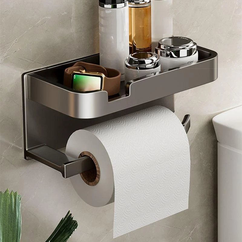 Modern Style Aluminum Single Bathroom Accessory Kit Paper Holder -Bathlova