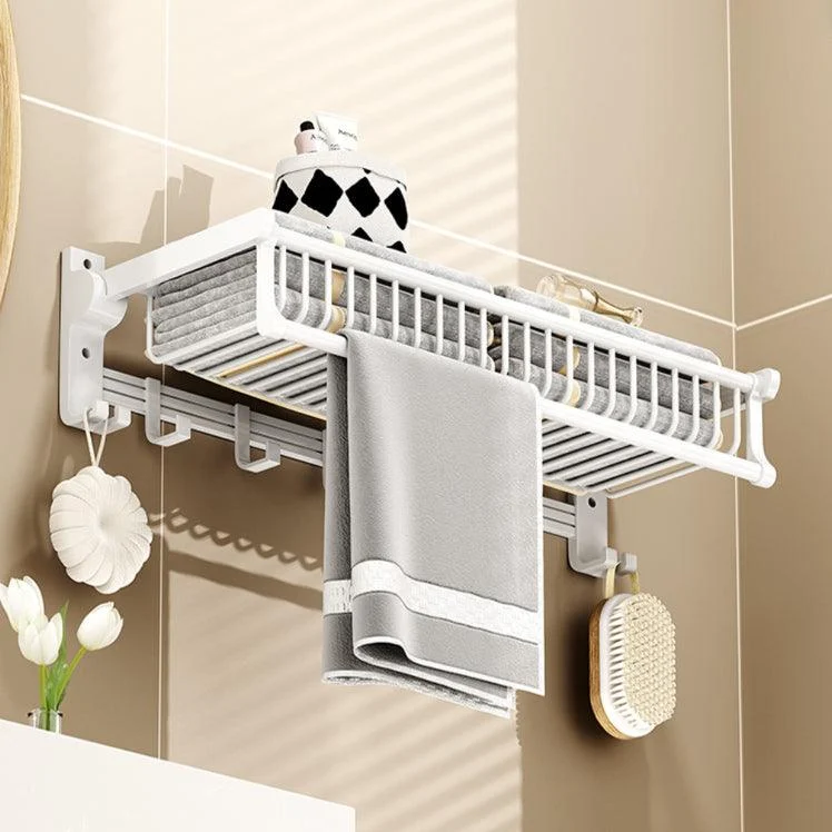 Modern Style Bathroom Accessory Set with Bath Shelf/Towel Bar/Toilet Brush in White -Bathlova