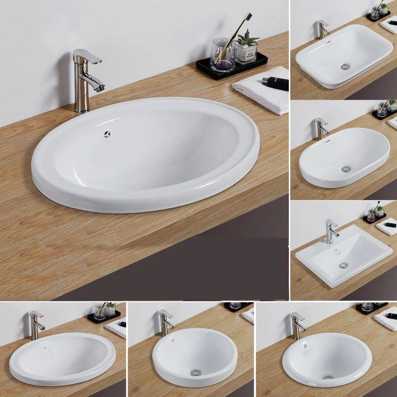 Modern Style Bathroom Sink Oval Porcelain Undermount Bathroom Sink -Bathlova