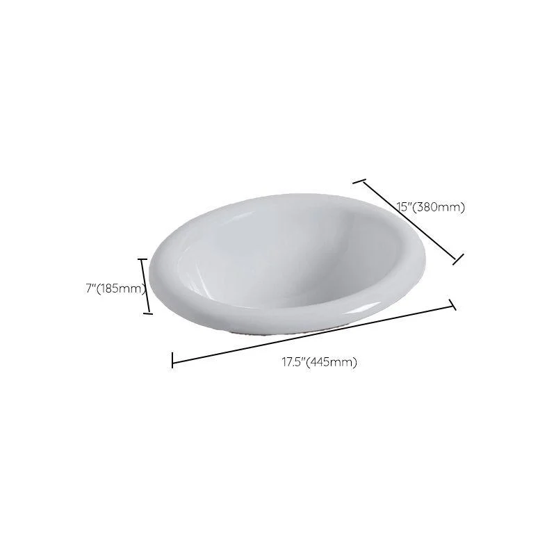 Modern Style Bathroom Sink Oval Porcelain Undermount Bathroom Sink -Bathlova