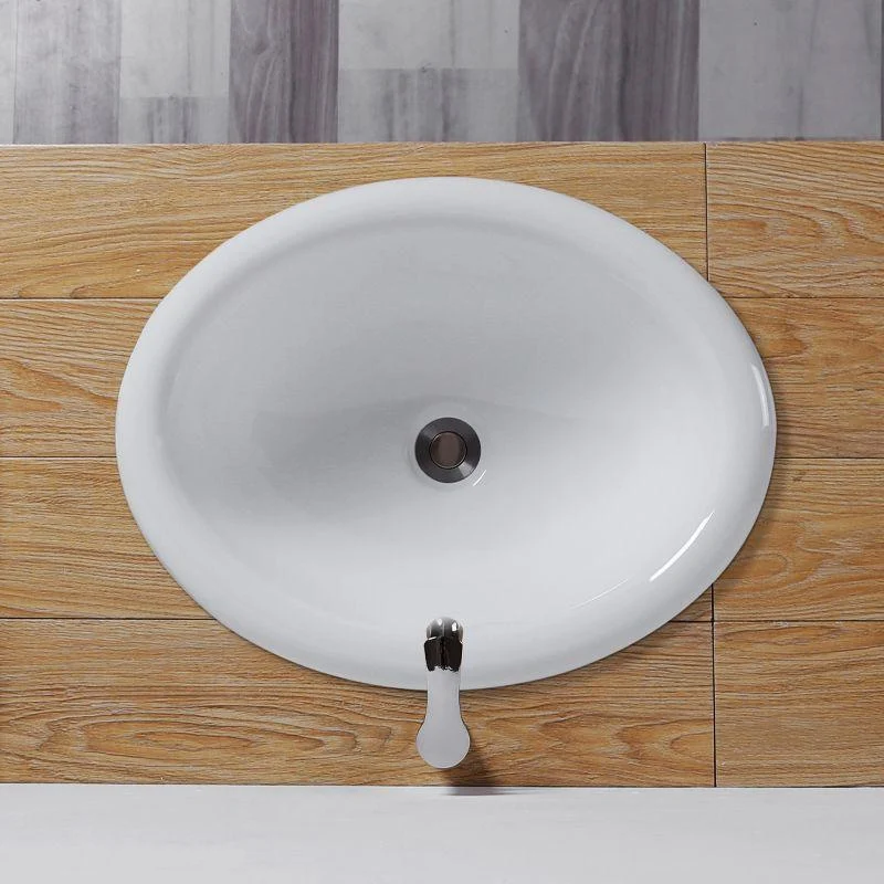 Modern Style Bathroom Sink Oval Porcelain Undermount Bathroom Sink -Bathlova