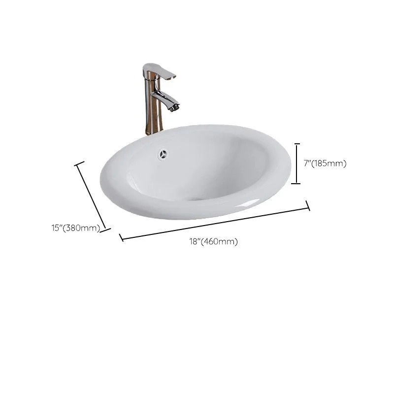 Modern Style Bathroom Sink Oval Porcelain Undermount Bathroom Sink -Bathlova