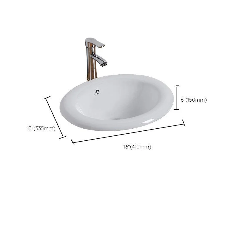 Modern Style Bathroom Sink Oval Porcelain Undermount Bathroom Sink -Bathlova