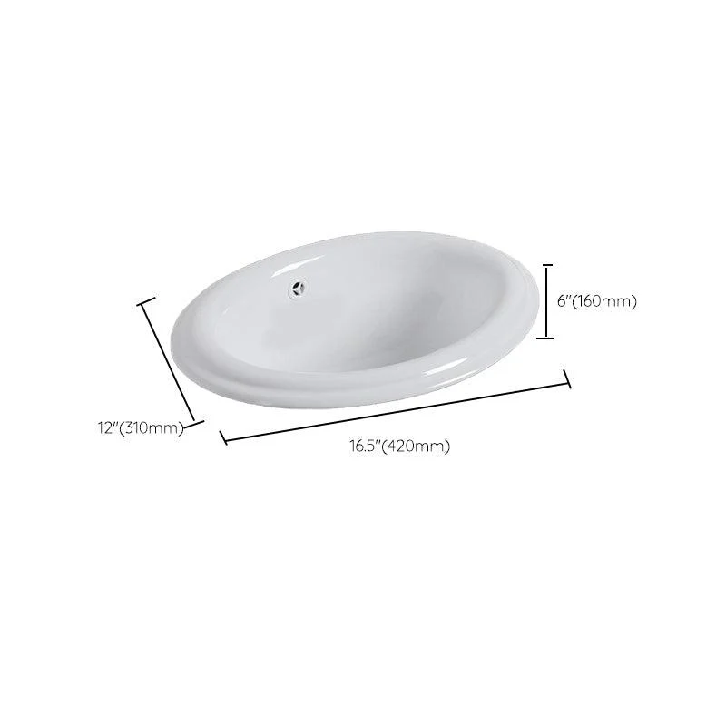 Modern Style Bathroom Sink Oval Porcelain Undermount Bathroom Sink -Bathlova