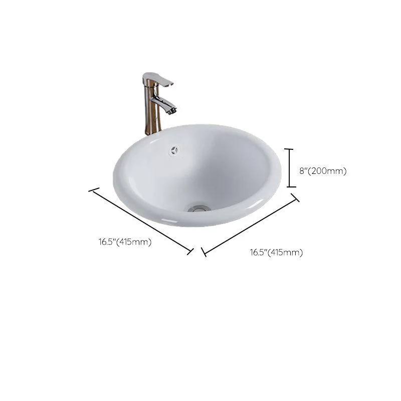 Modern Style Bathroom Sink Oval Porcelain Undermount Bathroom Sink -Bathlova