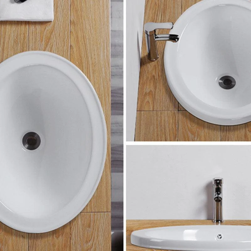 Modern Style Bathroom Sink Oval Porcelain Undermount Bathroom Sink -Bathlova