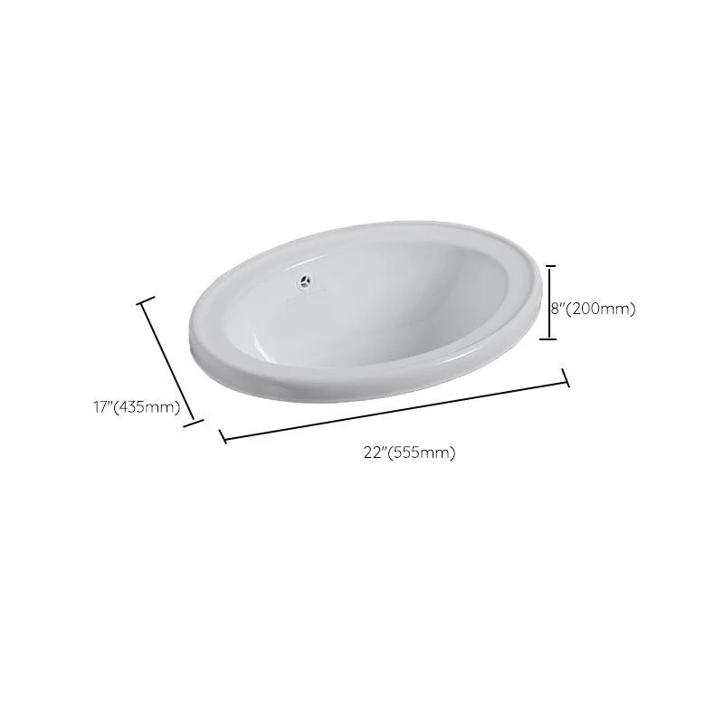 Modern Style Bathroom Sink Oval Porcelain Undermount Bathroom Sink -Bathlova