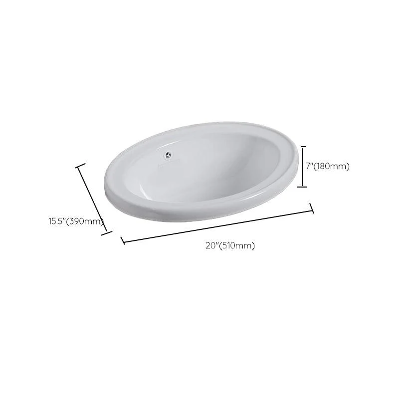 Modern Style Bathroom Sink Oval Porcelain Undermount Bathroom Sink -Bathlova