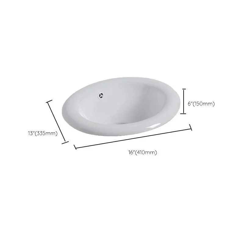 Modern Style Bathroom Sink Oval Porcelain Undermount Bathroom Sink -Bathlova