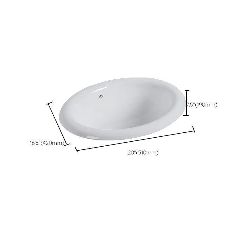 Modern Style Bathroom Sink Oval Porcelain Undermount Bathroom Sink -Bathlova