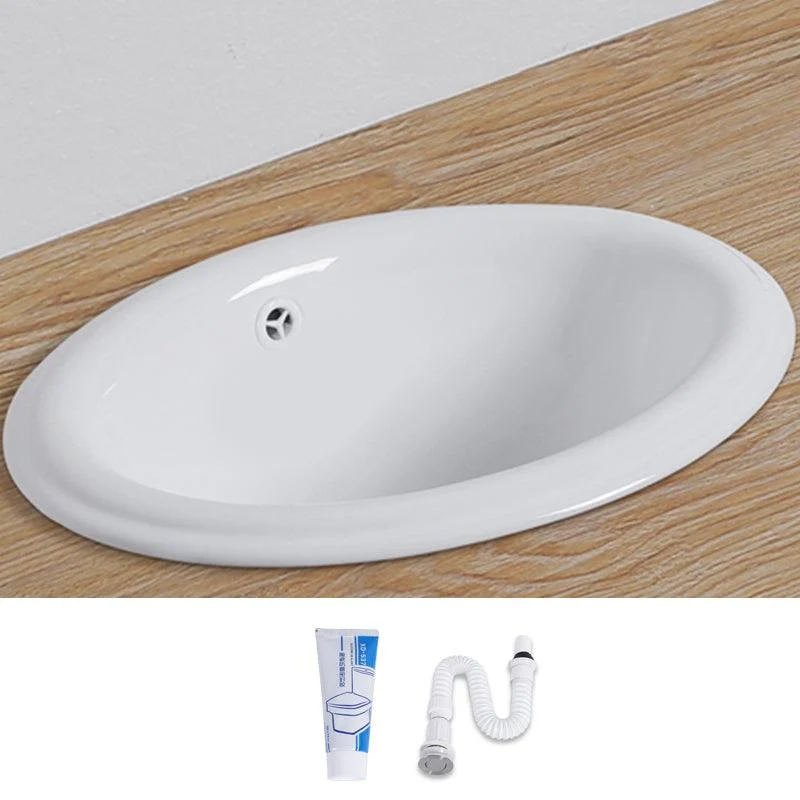 Modern Style Bathroom Sink Oval Porcelain Undermount Bathroom Sink -Bathlova