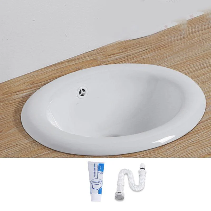 Modern Style Bathroom Sink Oval Porcelain Undermount Bathroom Sink -Bathlova