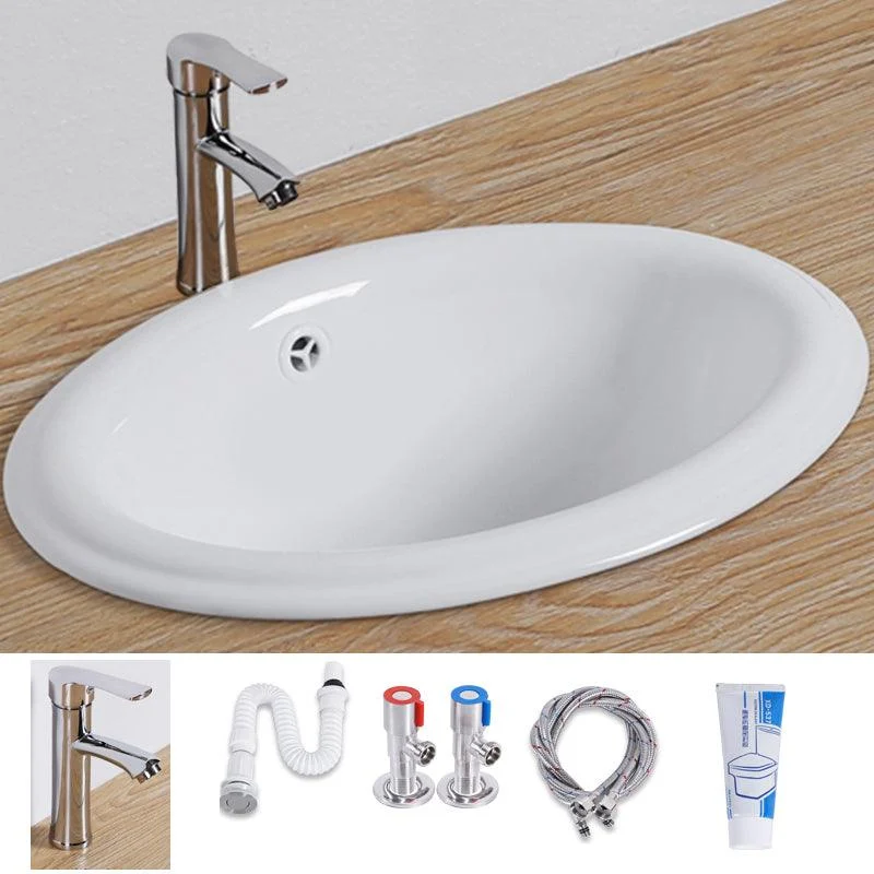 Modern Style Bathroom Sink Oval Porcelain Undermount Bathroom Sink -Bathlova