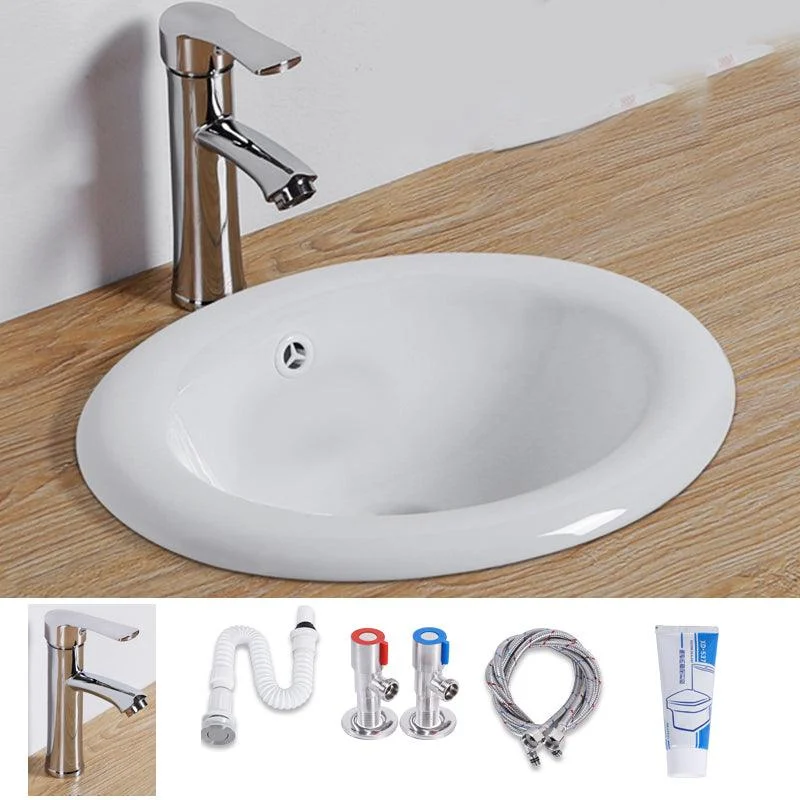 Modern Style Bathroom Sink Oval Porcelain Undermount Bathroom Sink -Bathlova