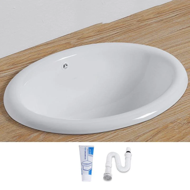 Modern Style Bathroom Sink Oval Porcelain Undermount Bathroom Sink -Bathlova