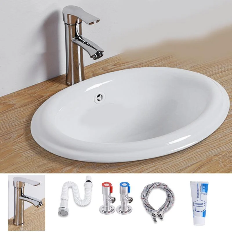 Modern Style Bathroom Sink Oval Porcelain Undermount Bathroom Sink -Bathlova