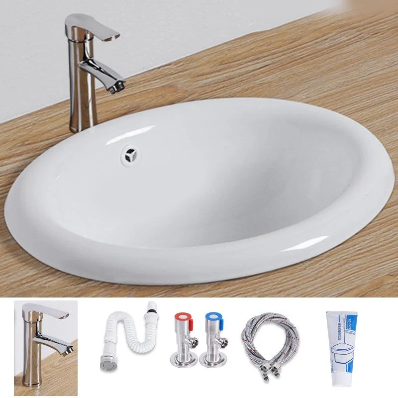 Modern Style Bathroom Sink Oval Porcelain Undermount Bathroom Sink -Bathlova