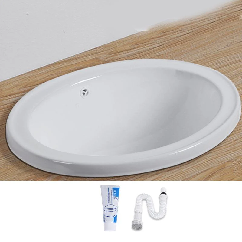 Modern Style Bathroom Sink Oval Porcelain Undermount Bathroom Sink -Bathlova