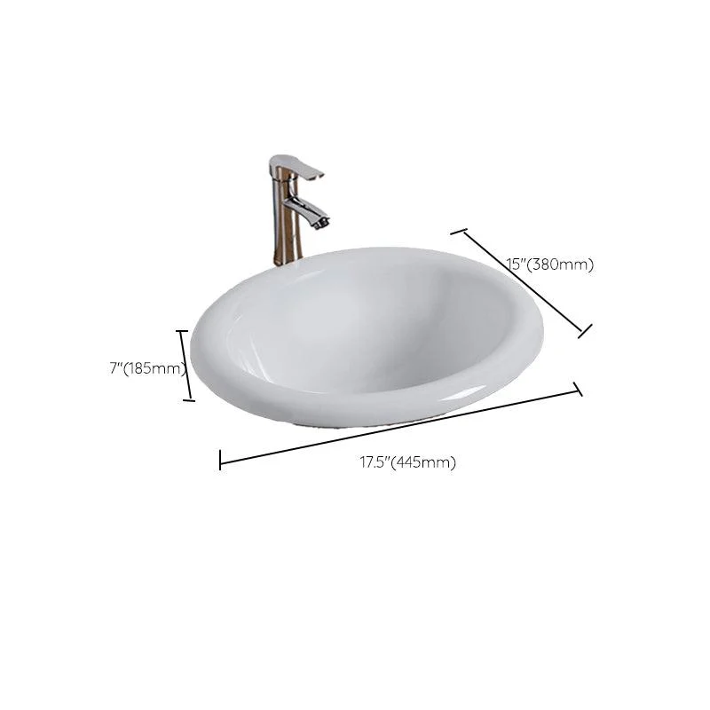 Modern Style Bathroom Sink Oval Porcelain Undermount Bathroom Sink -Bathlova