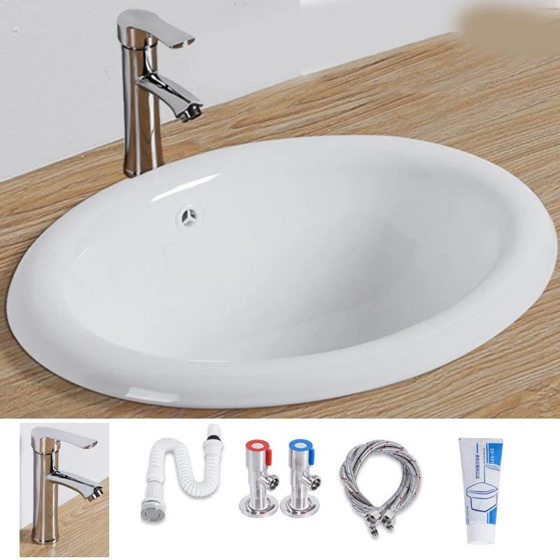 Modern Style Bathroom Sink Oval Porcelain Undermount Bathroom Sink -Bathlova