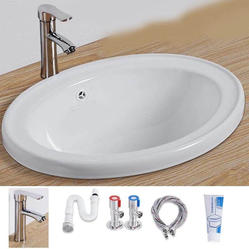 Modern Style Bathroom Sink Oval Porcelain Undermount Bathroom Sink -Bathlova