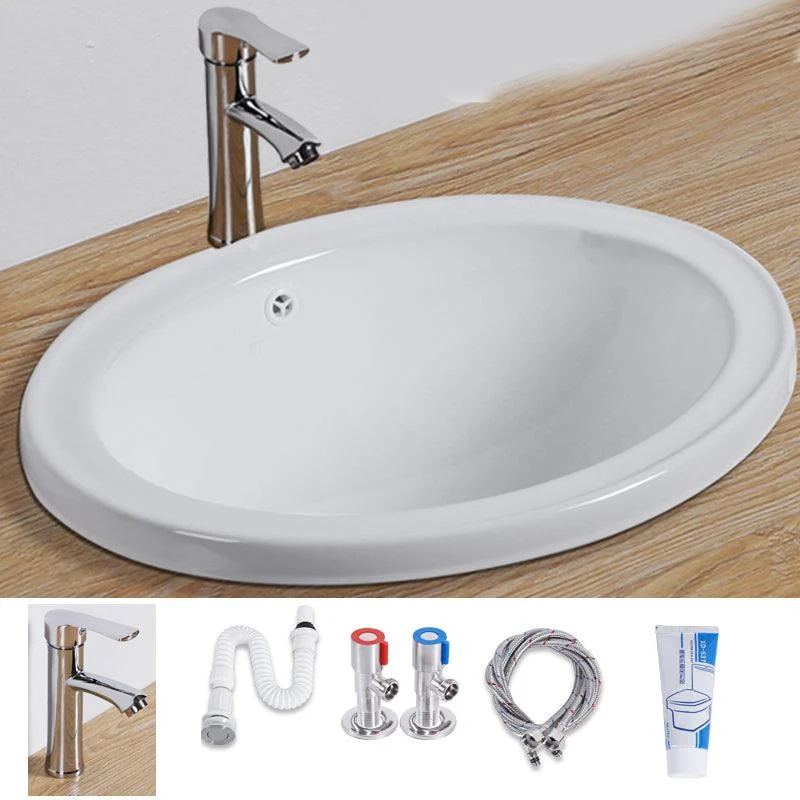 Modern Style Bathroom Sink Oval Porcelain Undermount Bathroom Sink -Bathlova