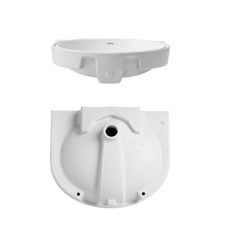 Modern Style Bathroom Sink Oval-shape Ceramic Bathroom Sink in White -Bathlova