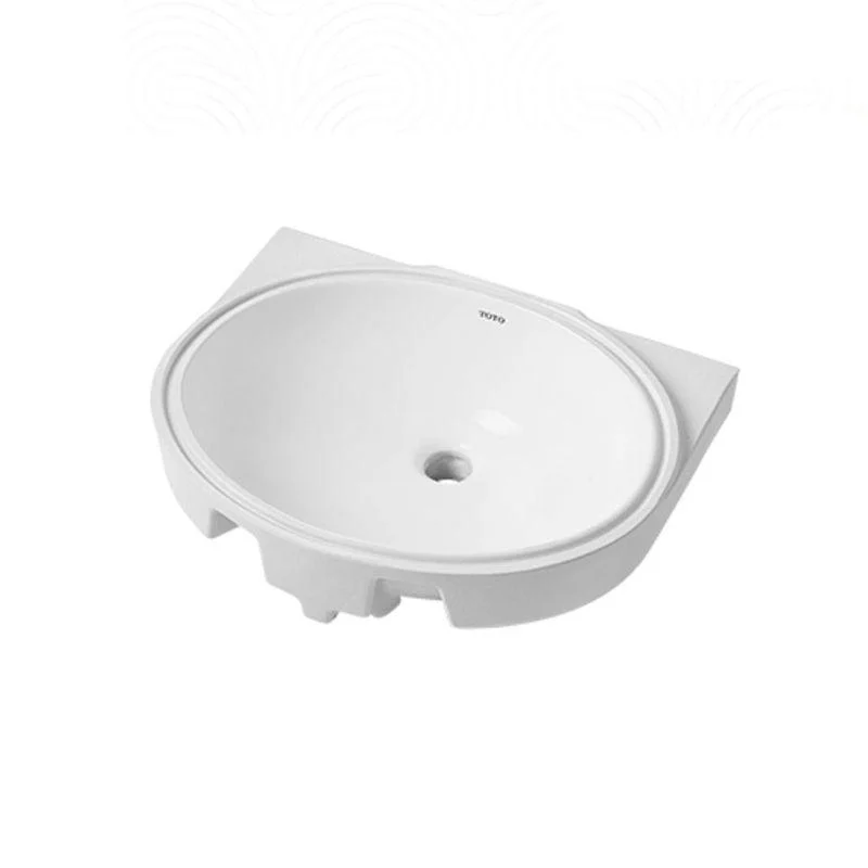 Modern Style Bathroom Sink Oval-shape Ceramic Bathroom Sink in White -Bathlova