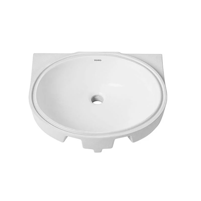 Modern Style Bathroom Sink Oval-shape Ceramic Bathroom Sink in White -Bathlova