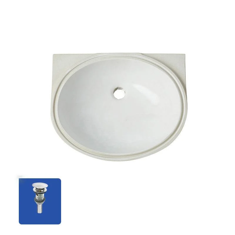 Modern Style Bathroom Sink Oval-shape Ceramic Bathroom Sink in White -Bathlova